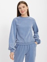 Velor sweatshirt with voluminous sleeves