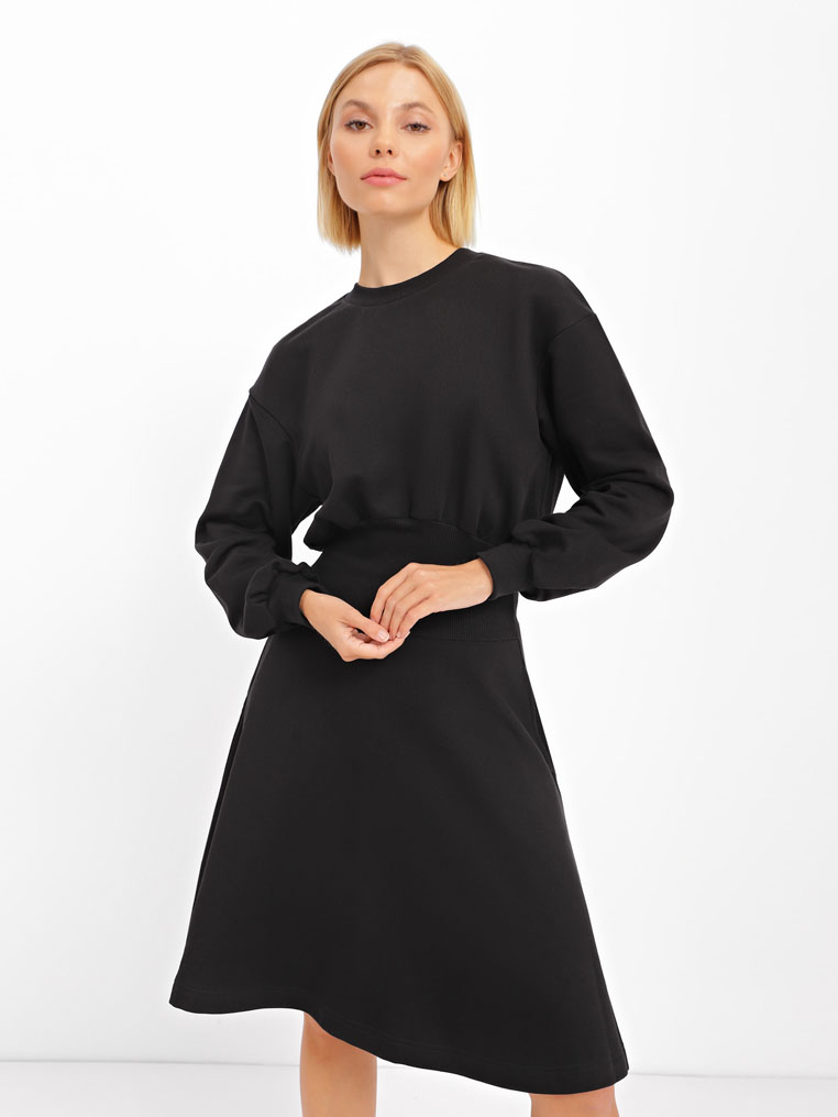 Dress with elastic insert