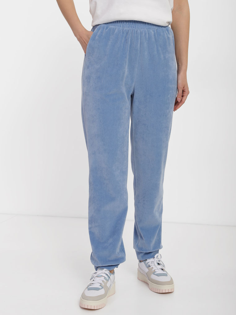 Velor pants with cuffs