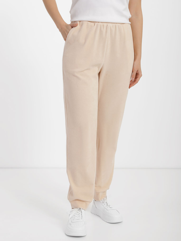 Velor pants with cuffs