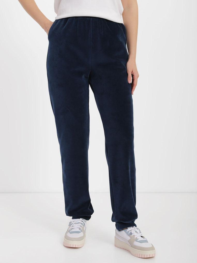 Velor pants with cuffs