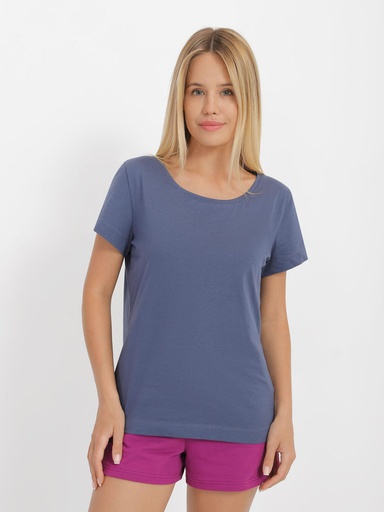 T-shirt with round collar