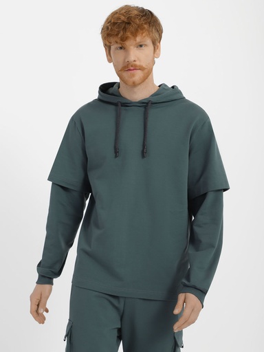 Hoodie with double sleeves